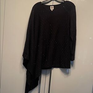 Anne Klein Black Asymmetrical Blouse